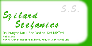 szilard stefanics business card